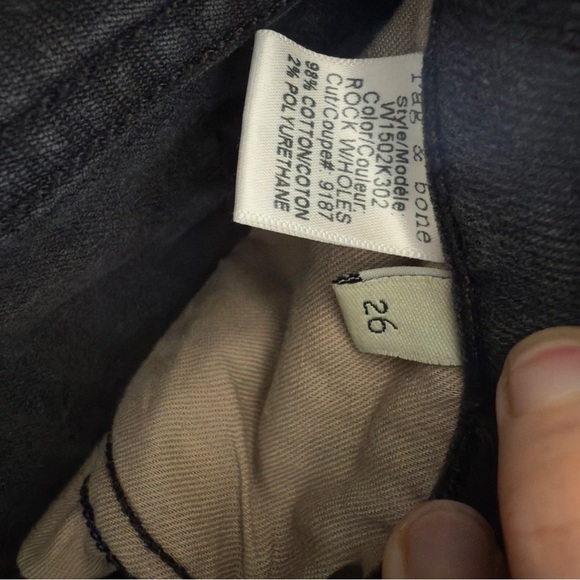 Rag & Bone distressed washed black skinny jeans Size:26 - Picture 3 of 3
